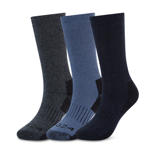 Villach 3 Pack Mens Trek Socks - Dark Indigo/Smokey Blue/Dk Grey Melange L