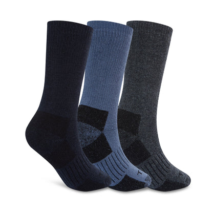 Villach 3 Pack Mens Trek Socks - Dark Indigo/Smokey Blue/Dk Grey Melange L