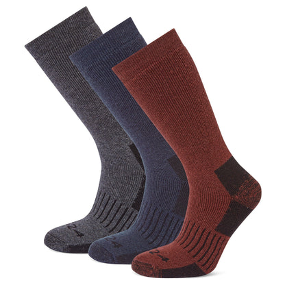 Villach 3 Pack Mens Trek Socks - Dark Grey Marl/Port/Dark Indigo