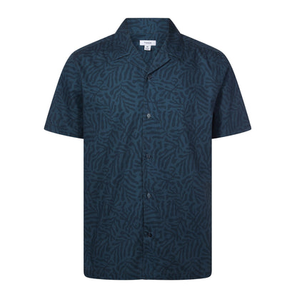 Wallsend Mens Short Sleeve 100% Cotton Supersoft Shirt - Deep Teal Print