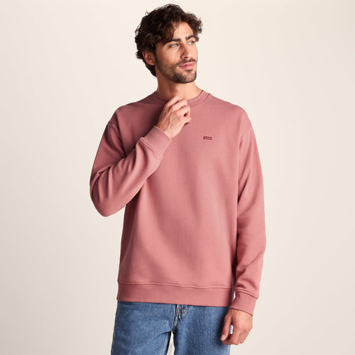 Warren Mens Relaxed Fit 100% Cotton Heavyweight Sweat - Redwood