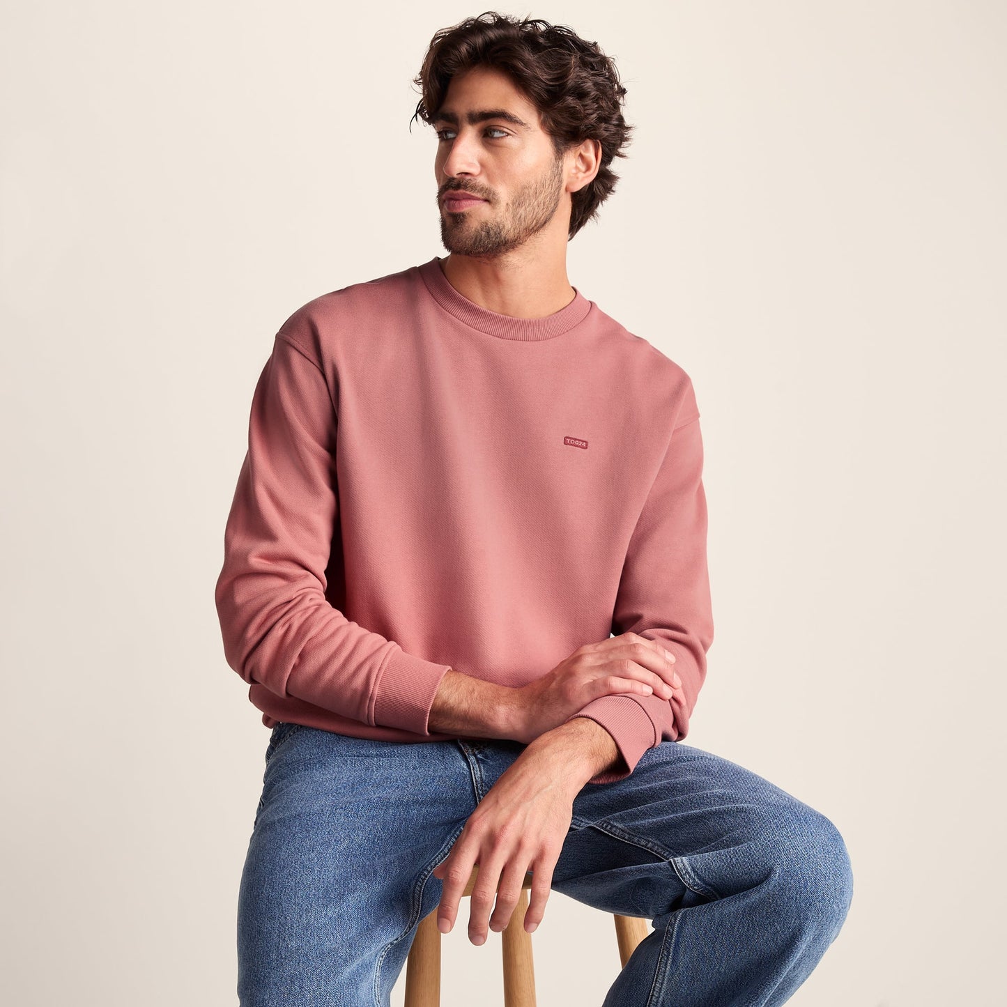 Warren Mens Relaxed Fit 100% Cotton Heavyweight Sweat - Redwood