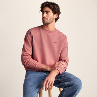 Warren Mens Relaxed Fit 100% Cotton Heavyweight Sweat - Redwood