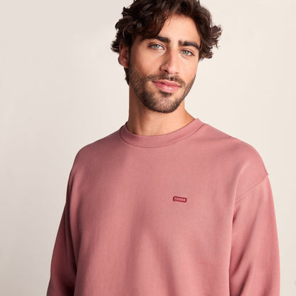 Warren Mens Relaxed Fit 100% Cotton Heavyweight Sweat - Redwood