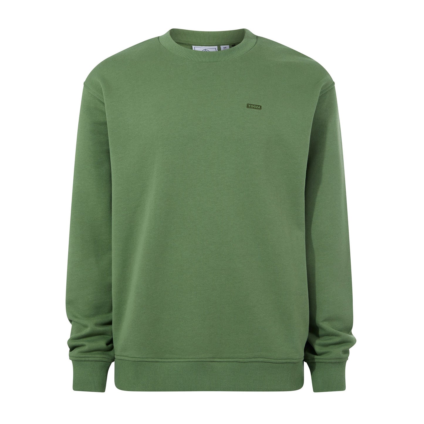 Warren Mens Relaxed Fit 100% Cotton Heavyweight Sweat - Dark Matcha