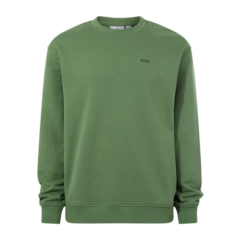 Warren Mens Relaxed Fit 100% Cotton Heavyweight Sweat - Dark Matcha