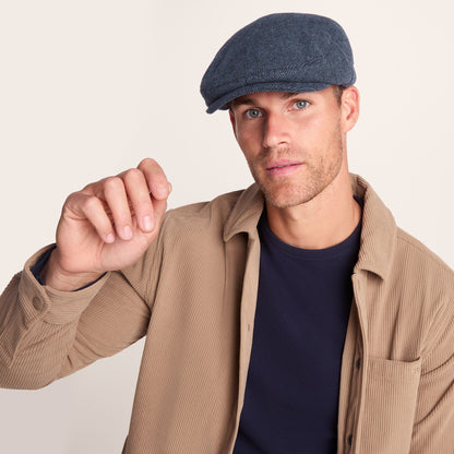 Weighton Knit Flat Cap - Blue Marl