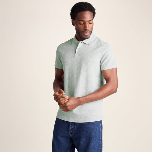 Zaden Mens Polo Shirt - Light Grey Marl