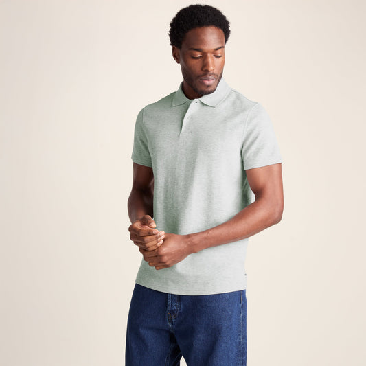 Zaden Mens Polo Shirt - Light Grey Marl