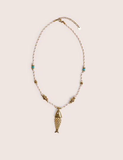 Rope Detail Necklace With Sea Life Charms