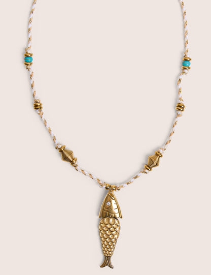 Rope Detail Necklace With Sea Life Charms