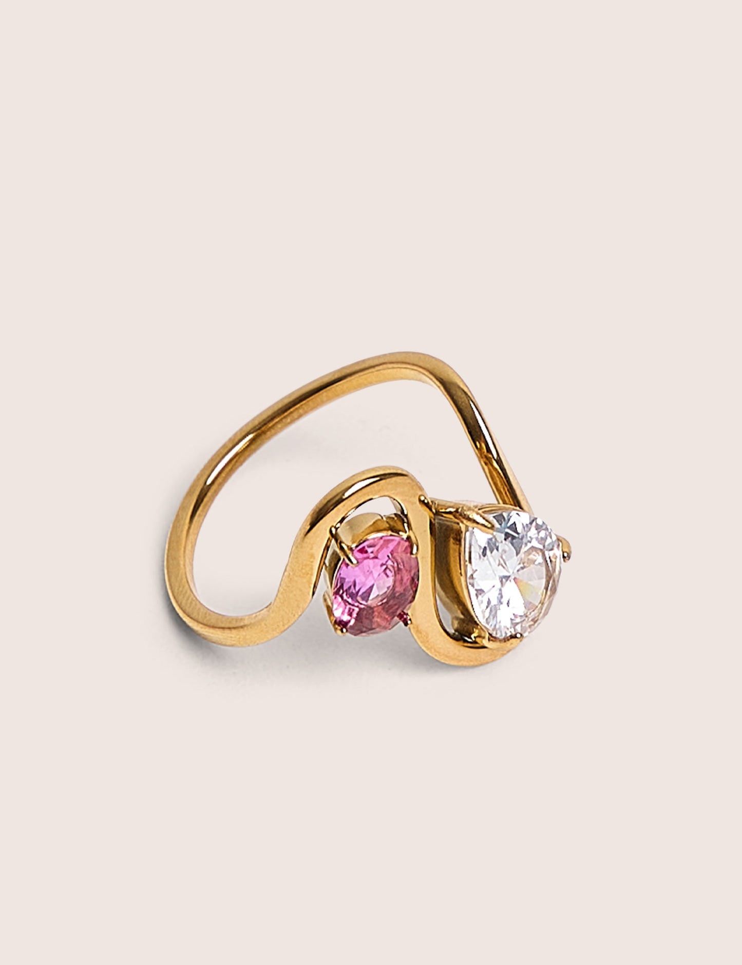 Double Gemstone Gold Ring
