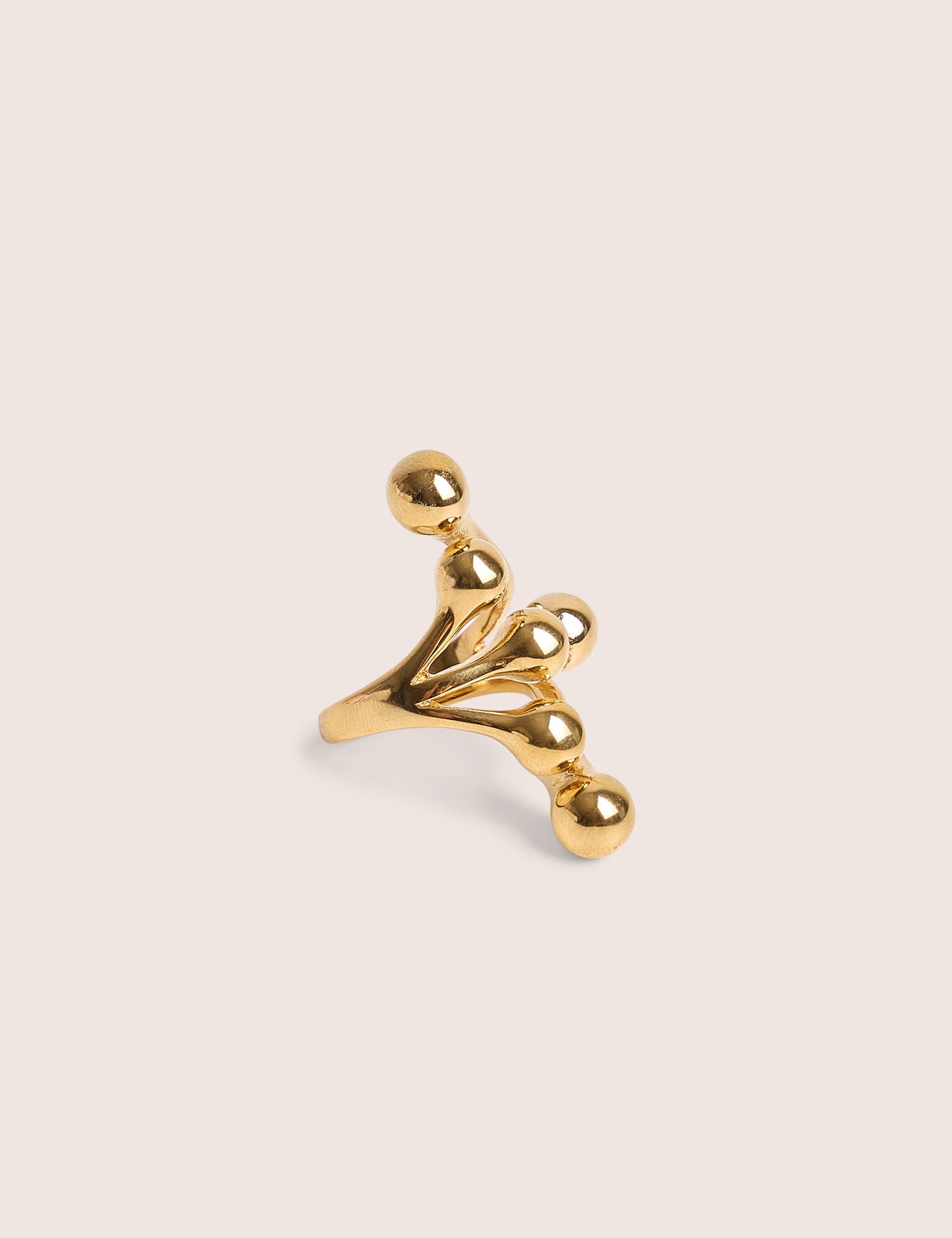 Public Desire Layered Round Ball Detail Ring in Gold