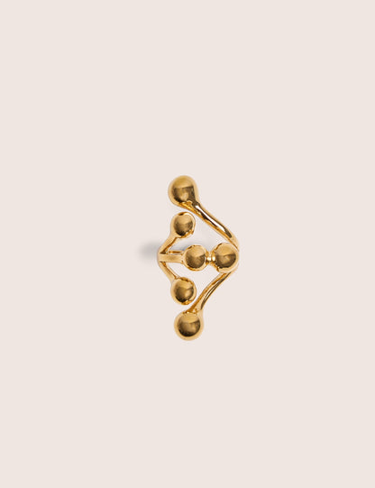 Public Desire Layered Round Ball Detail Ring in Gold