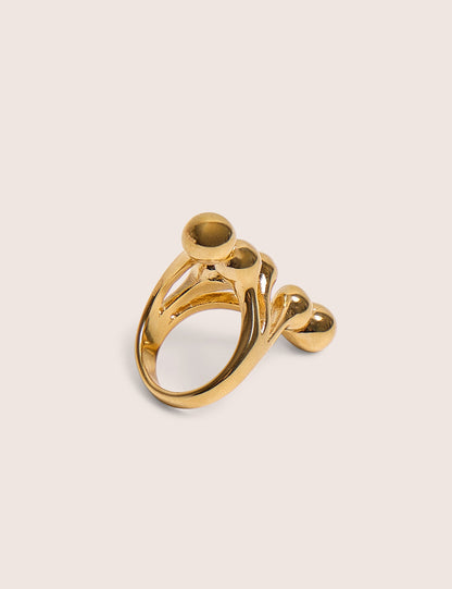 Public Desire Layered Round Ball Detail Ring in Gold