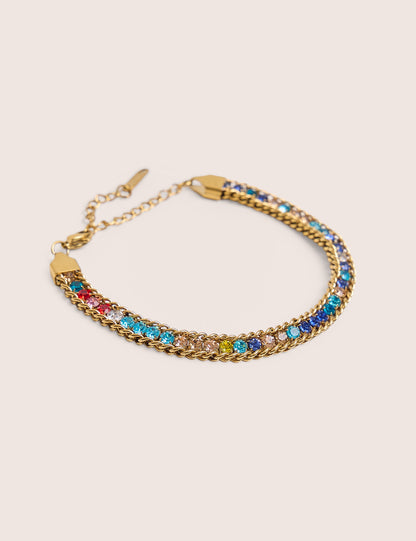 Multi Coloured Diamante Bracelet