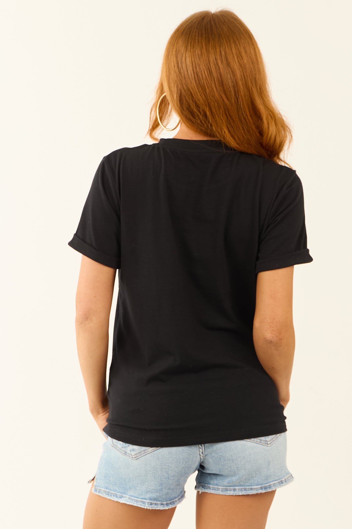 Black 'Love' St Patricks Rhinestone Clover Letter Tee