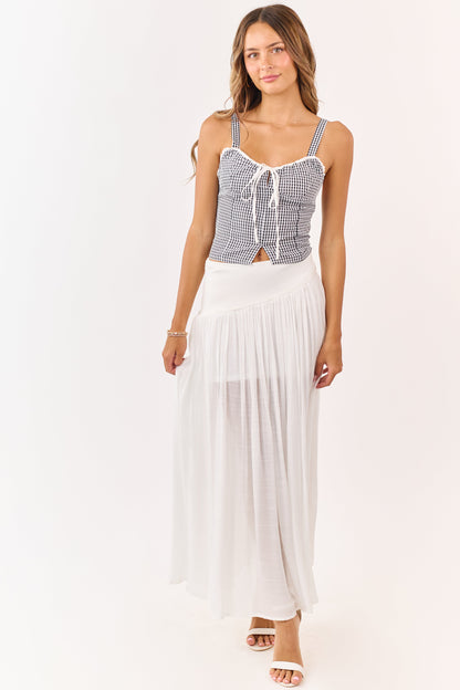 Black and Ivory Gingham Cropped Tank Top