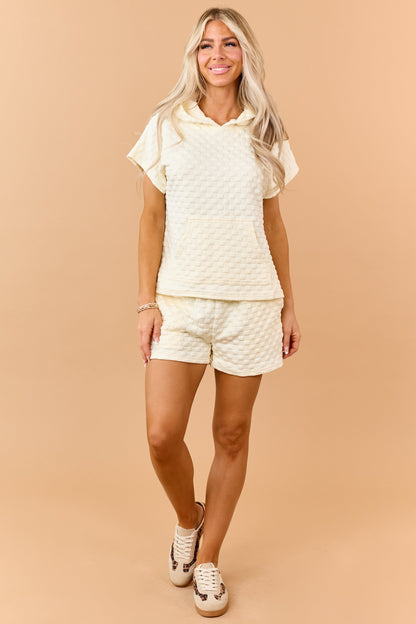 Cream Puff Checkered Top and Shorts Set