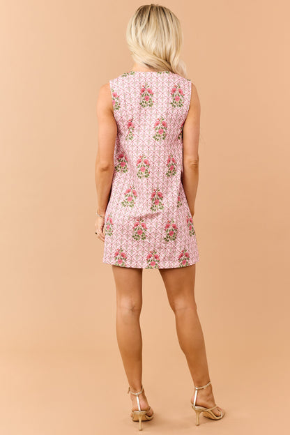 Entro Cherry Blossom Floral Button Down Mini Dress