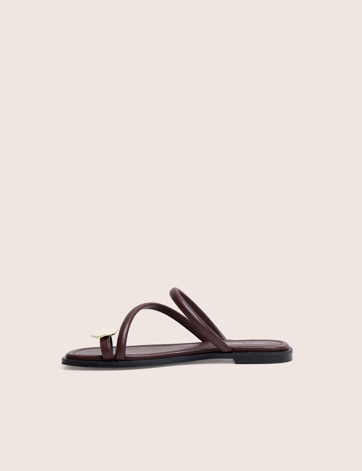 Farron Chocolate Brown Resin Detail Flat Sandals