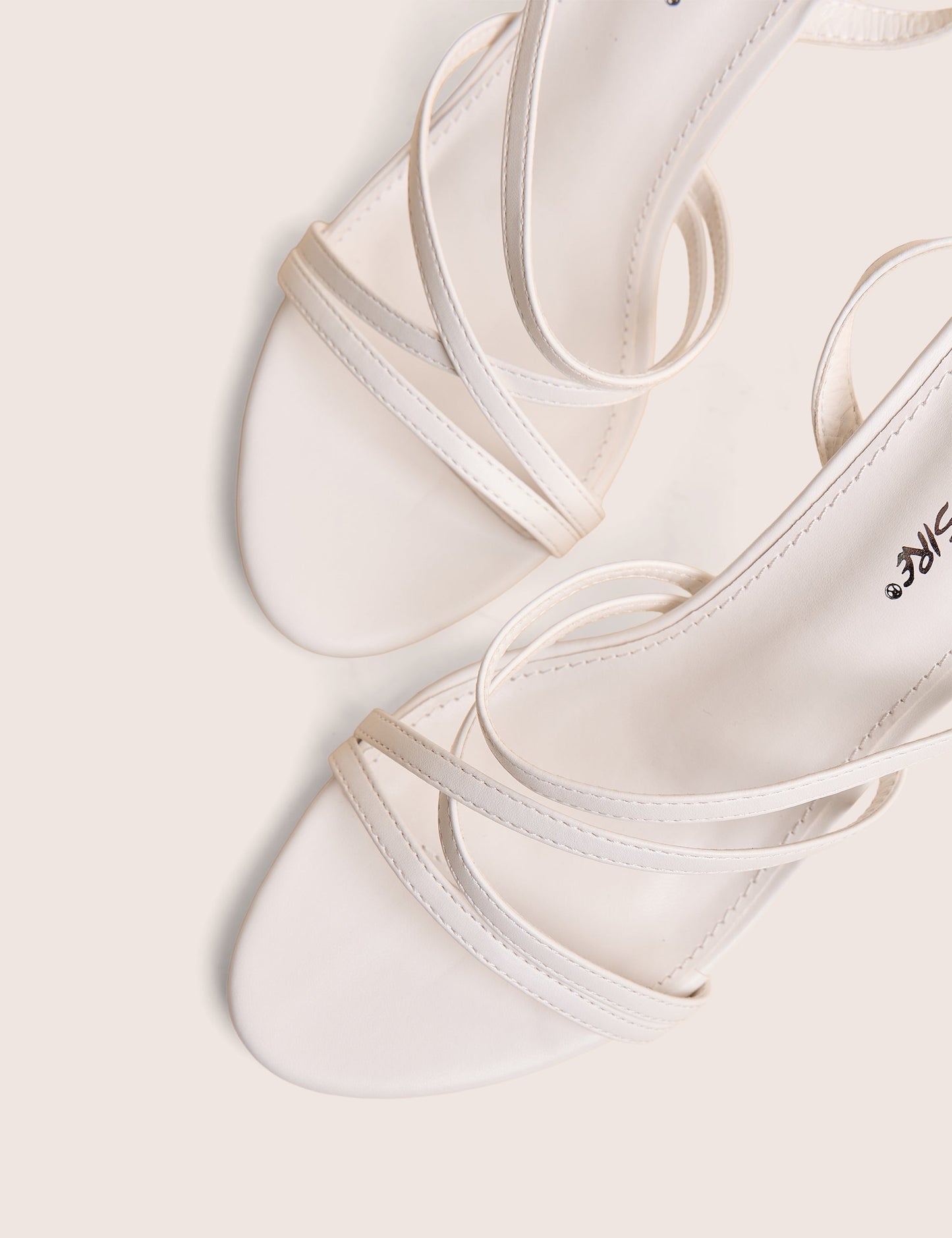 Free Spirit White Strappy Round Toe Mid Heels