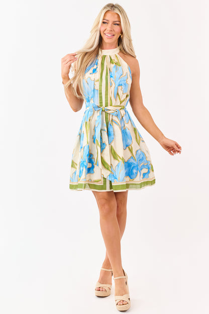 Flying Tomato Cream Cotton Floral Print Mini Dress