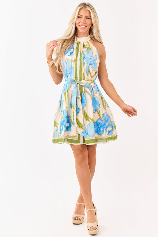 Flying Tomato Cream Cotton Floral Print Mini Dress