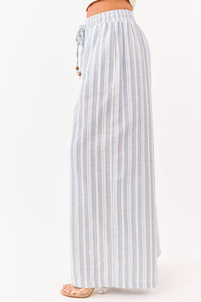 Flying Tomato Ivory Striped Wide Leg Pants