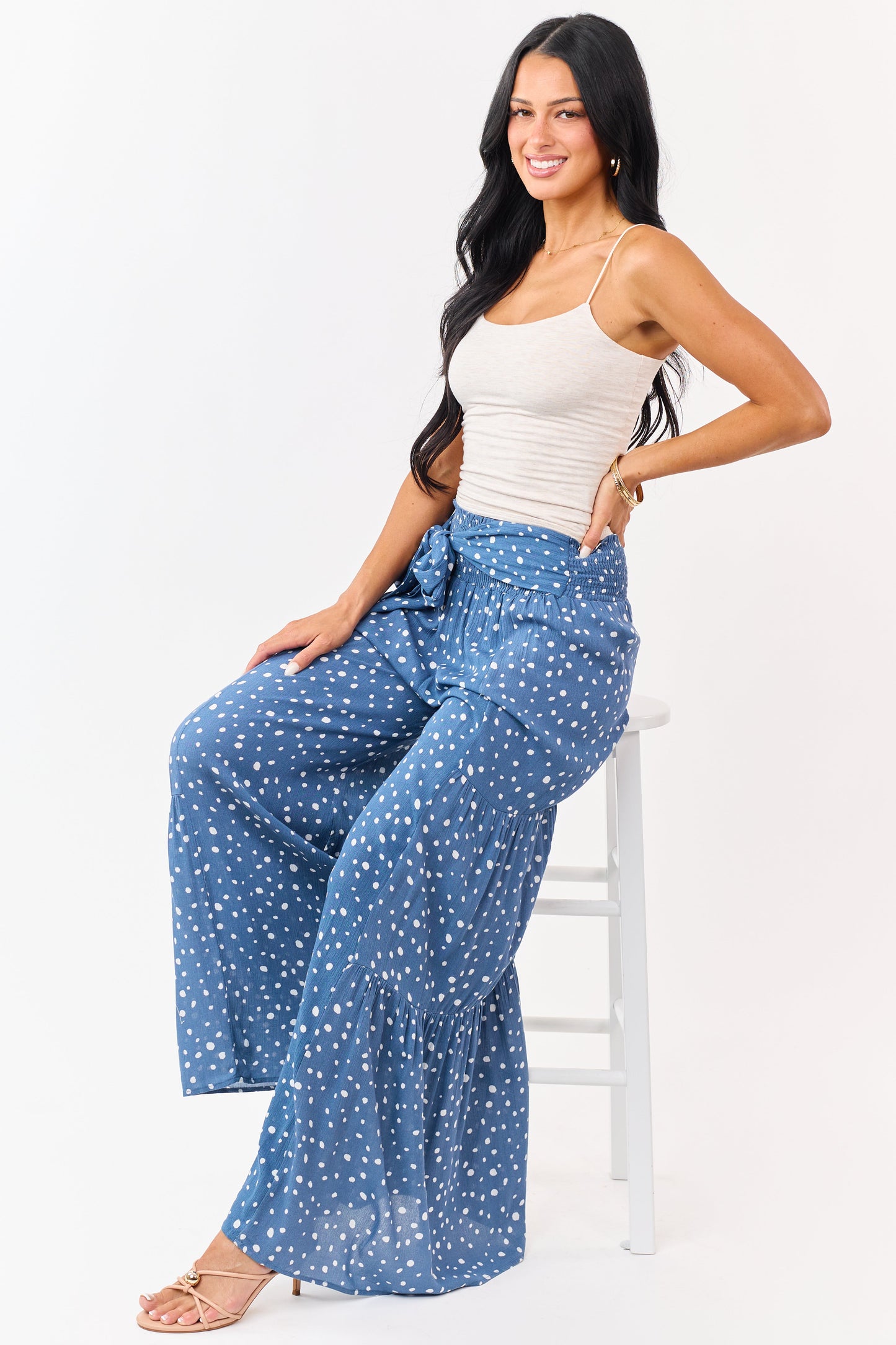 Heathered Almond Double Layer Knit Cami Top