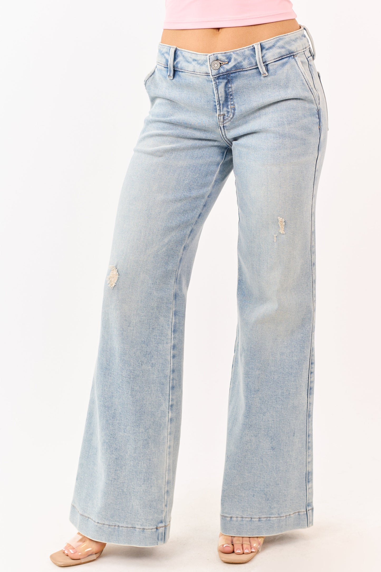 Hidden Premium Light Vintage Wash Relaxed Flare Jeans