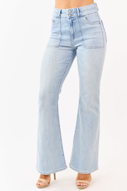 Hidden Premium Light Wash Stretchy Flare Jeans