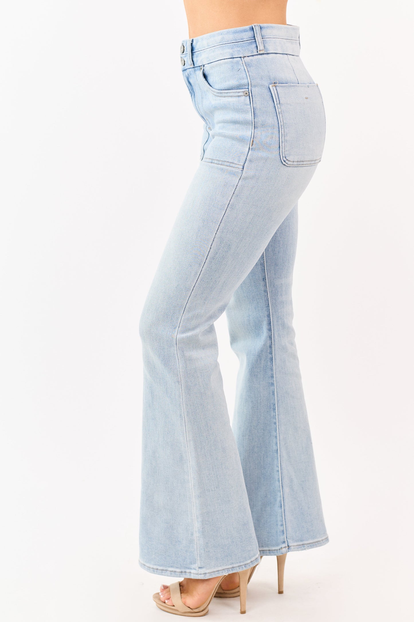 Hidden Premium Light Wash Stretchy Flare Jeans