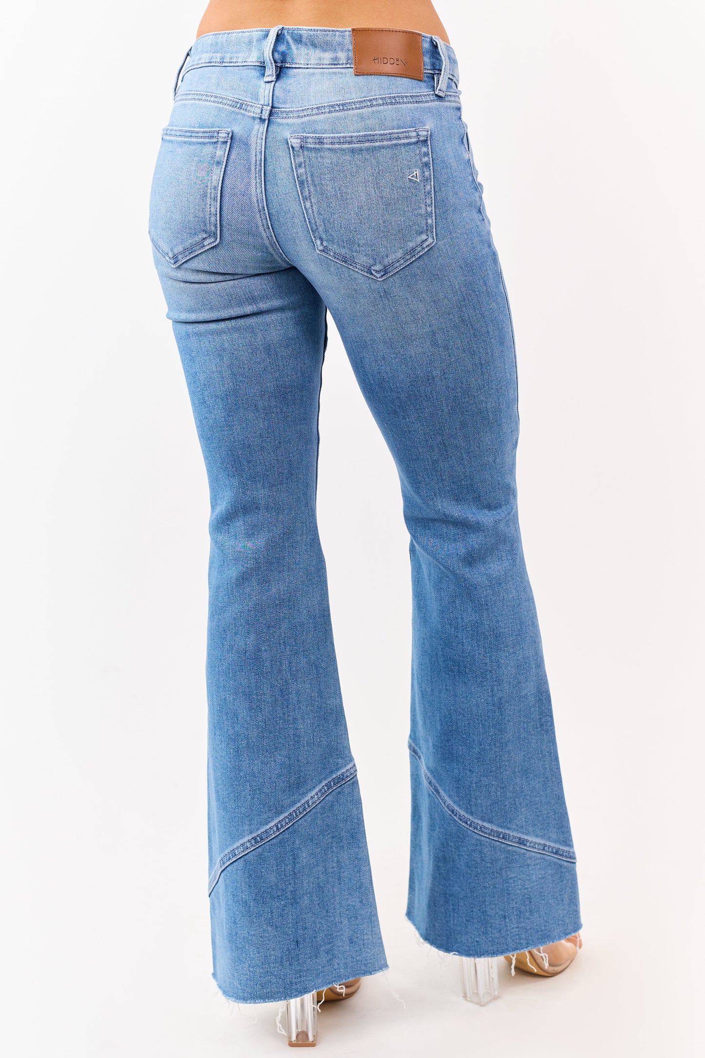 Hidden Premium Medium Wash Seam Detail Flare Jeans