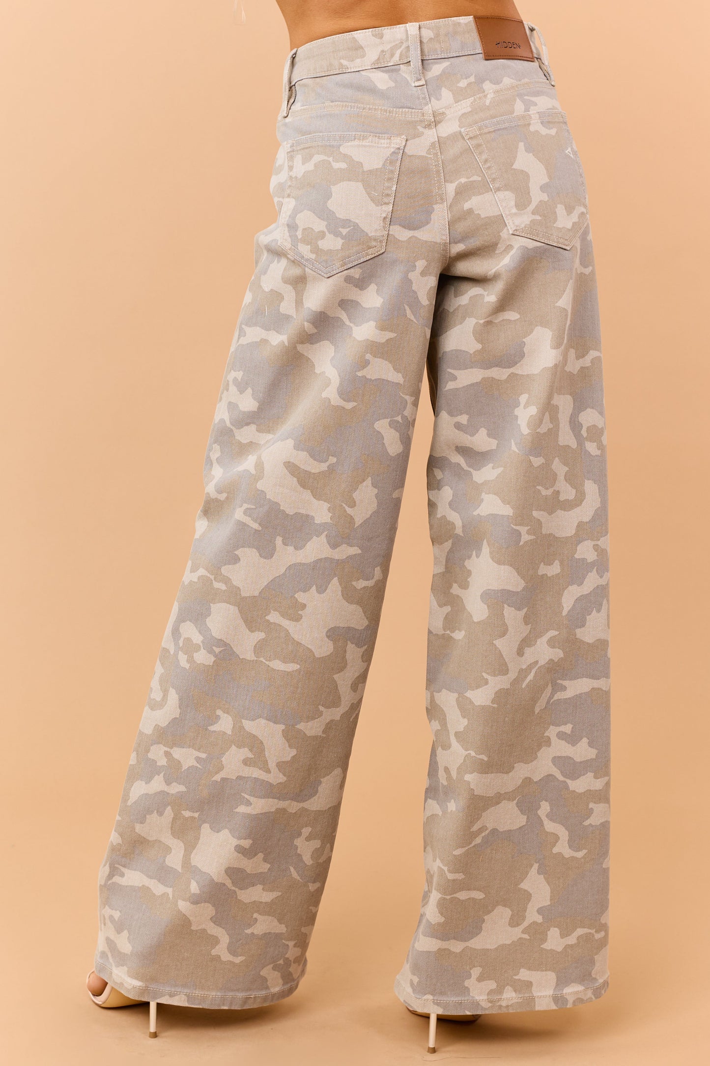 Hidden Premium Oatmeal Camo Wide Stretch Jeans