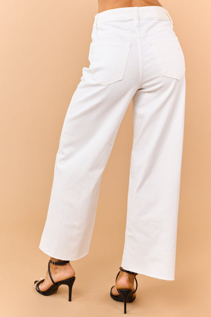 Hidden Premium Off White Stretchy Wide Leg Jeans