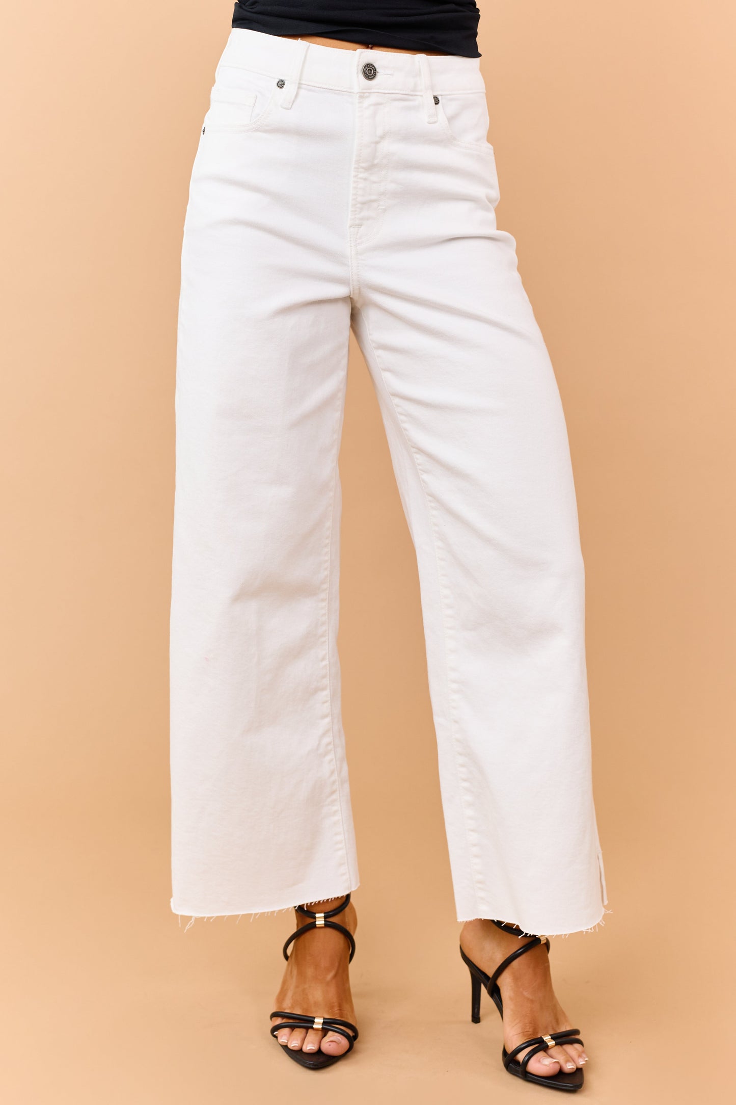 Hidden Premium Off White Stretchy Wide Leg Jeans