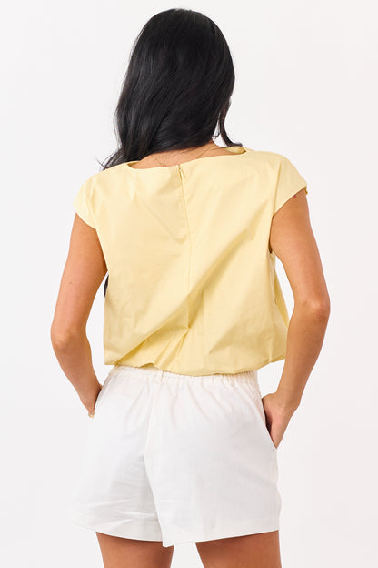 Honeysuckle Cotton Bubble Hem Boxy Top