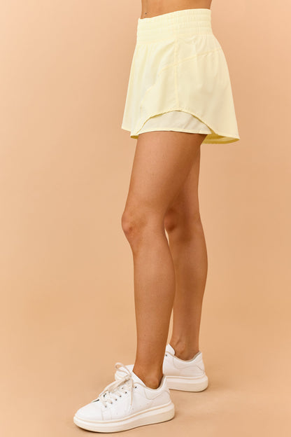 Honeysuckle Elastic Waistband Athletic Shorts