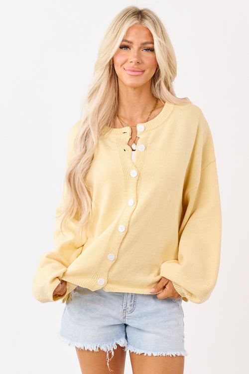 Honeysuckle Rib Knit Button Down Cardigan