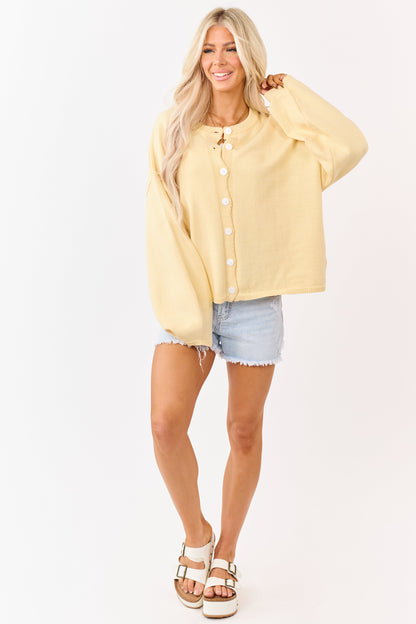 Honeysuckle Rib Knit Button Down Cardigan