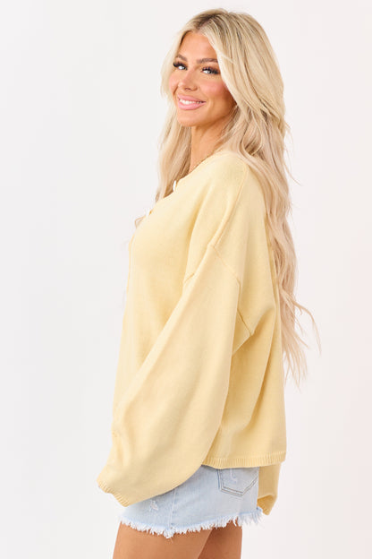 Honeysuckle Rib Knit Button Down Cardigan