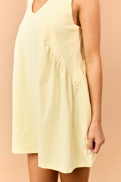 Honeysuckle Rib Knit V-Neck Sleeveless Mini Dress