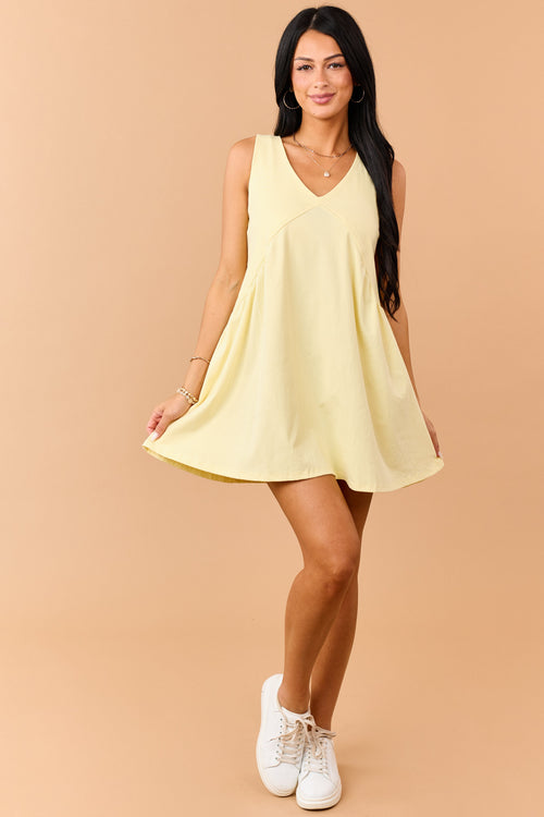 Honeysuckle Rib Knit V-Neck Sleeveless Mini Dress