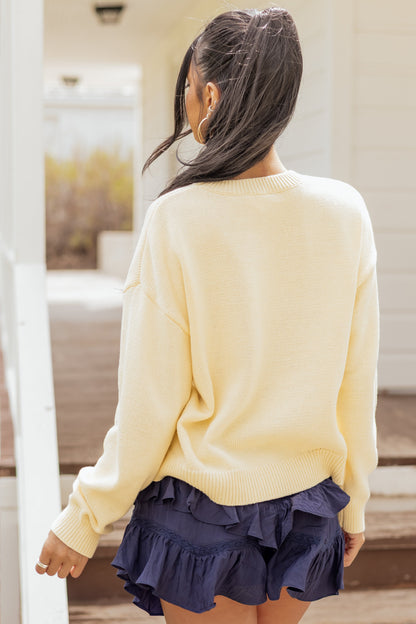 Honeysuckle Sardine Graphic Relaxed Knit Sweater