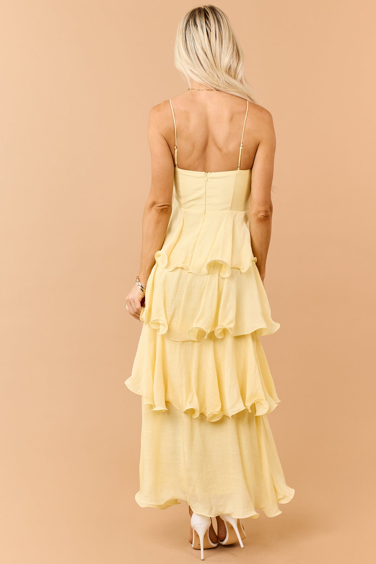 Honeysuckle Wavy Tiered Twist Bust Maxi Dress