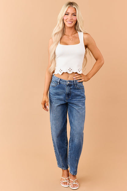 Judy Blue Dark Wash High Rise Barrel Jeans