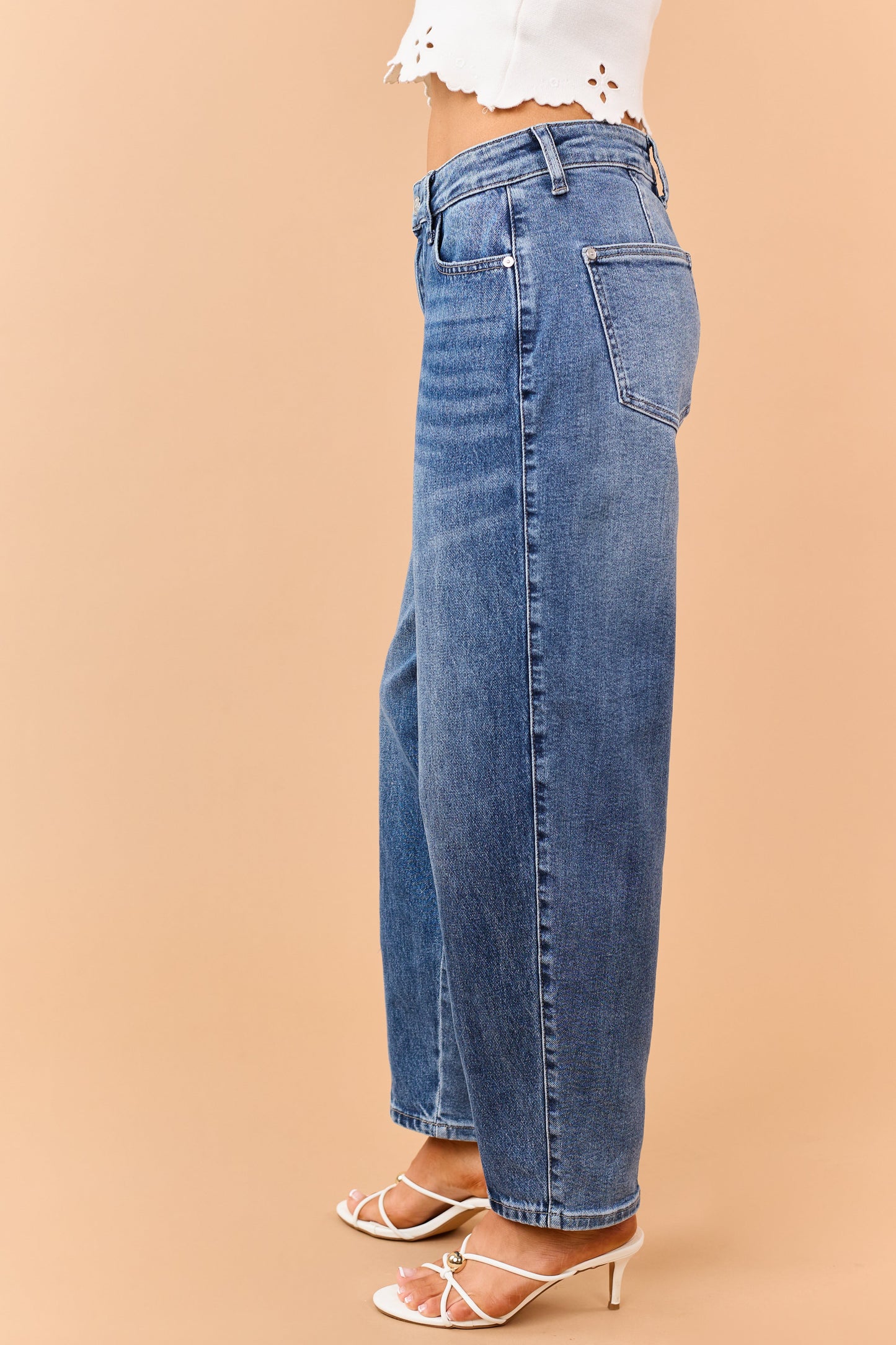 Judy Blue Dark Wash High Rise Barrel Jeans