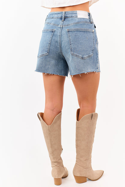 Judy Blue Medium Dark Studded Cut Off Denim Shorts