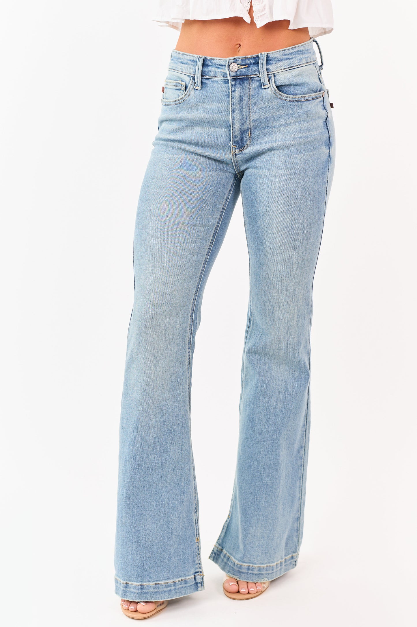Judy Blue Medium Wash Mid Rise Stretchy Flare Jeans